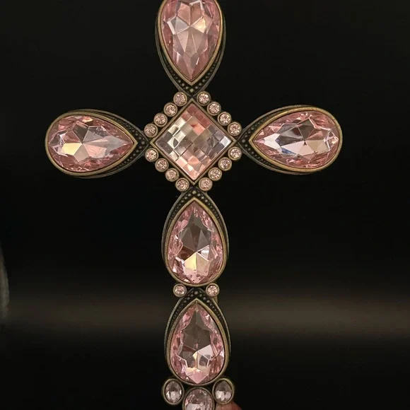 Kirkland Signature Pink and Gold Cross Ornament w/ Pink Stand - Picture 4 of 16